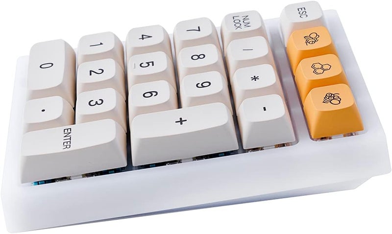 Boyi TD21 Hot Swap Numpad,21 Keys Mini Numpad Portable Keypad Bluetooth5.0/2.4G/Wired Number Pad Keyboard PBT Keycaps RGB Backlit Type-C Mini Keyboard (Honey Milk) - Image 3